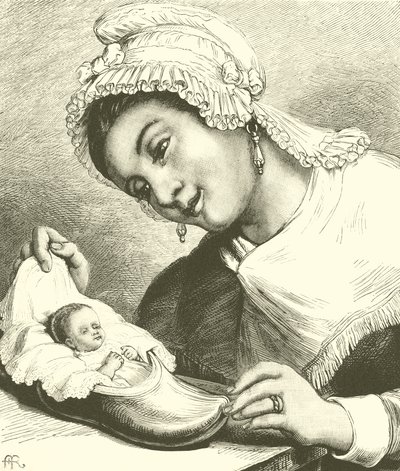 Eine Zwergenwiege (Gravur) von English School