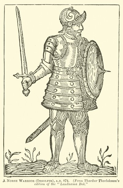 Ein nordischer Krieger, Ingolfir, 874 n. Chr. von English School