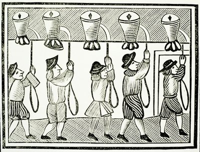 Ein Geläut von Kirchenglocken, aus einer Sammlung von Broschüren über Esoterik, ca. 16. Jahrhundert von English School