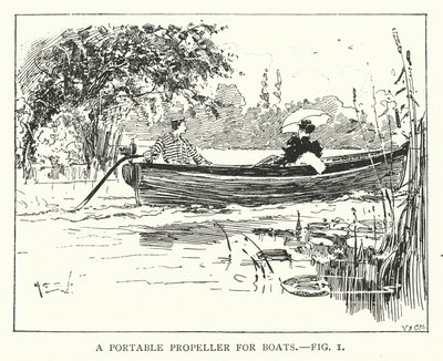 Ein tragbarer Propeller für Boote von English School