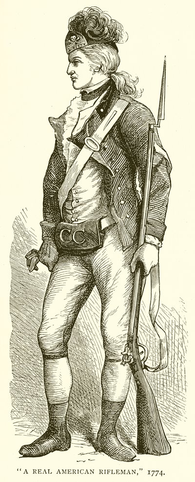 Ein echter amerikanischer Scharfschütze, 1774 von English School