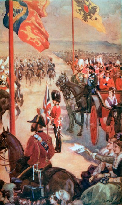 Eine Parade in Aldershot, Mai 1874 von English School