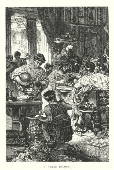 Ein römisches Bankett (Gravur) von English School