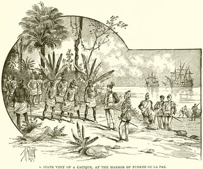 Ein Staatsbesuch eines Kaziken im Hafen von Puerto de la Paz von English School