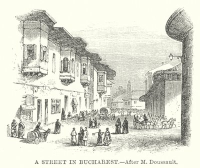 Eine Straße in Bukarest (Gravur) von English School