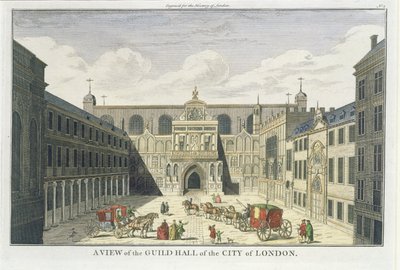 Ansicht der Guild Hall der Stadt London, aus The History of London, spätes 18. Jahrhundert von English School