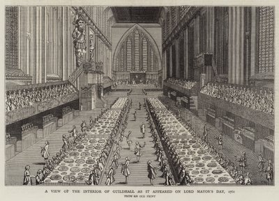 Ein Blick ins Innere der Guildhall, wie sie am Lord Mayor