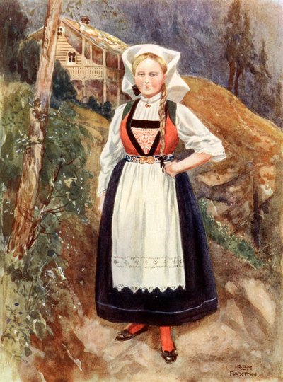 Eine Frau aus Hardanger, Norwegen von English School