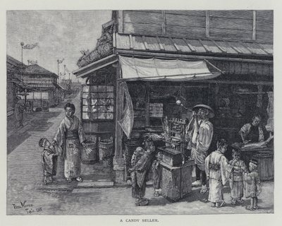 Ein Süßigkeitenverkäufer (Litho) von English School