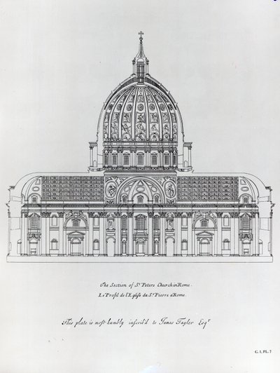 Ein Querschnitt von St. Peter, Rom von English School