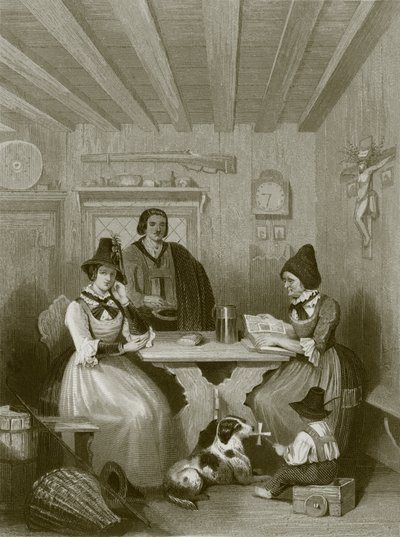 Eine Familienszene in Tirol von English School