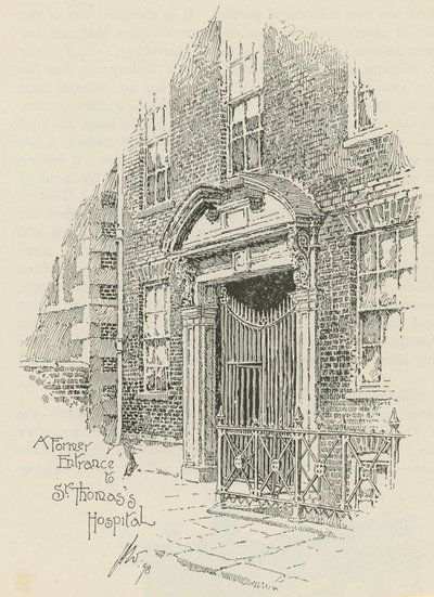 Ein ehemaliger Eingang zum St Thomass Hospital, London von English School