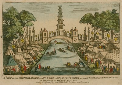 Ansicht der Chinesischen Brücke und Pagode im St. James