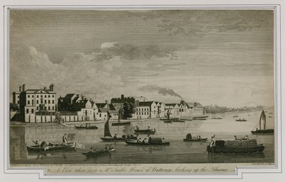 Eine Ansicht von Mr. Smiths Haus in Battersea, den Thames hinaufblickend von English School