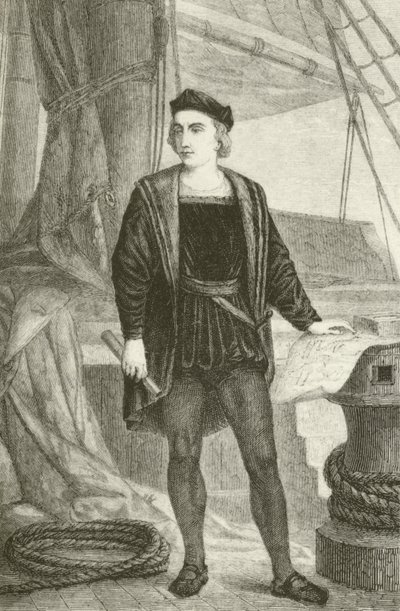 Ein junger Christoph Kolumbus (1451-1506), genuesischer Entdecker von English School