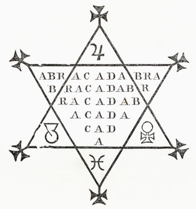Abrakadabra, aus The Ingoldsby Legends or Mirth and Marvels, von Thomas Ingoldsby, veröffentlicht 1865 von English School