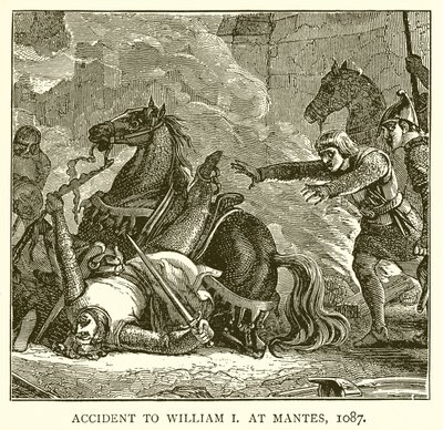 Unfall von Wilhelm I. in Mantes, 1087 von English School