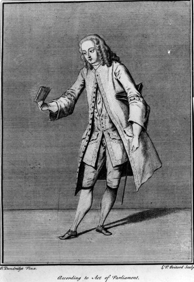 Nach dem Parlamentsgesetz, gemacht von Louis Phillippe Boltard nach Bartholomew Dandridge, 1737 von English School