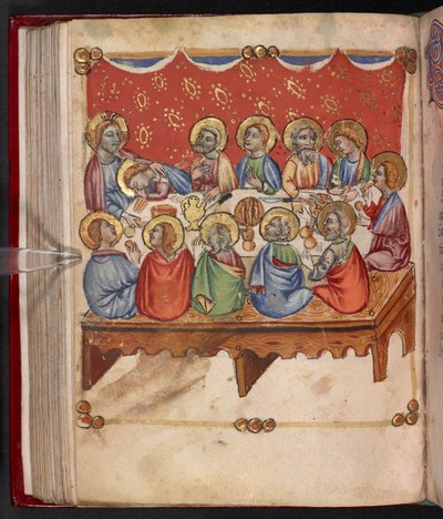 Add. 17466, f.107v Das letzte Abendmahl von English School