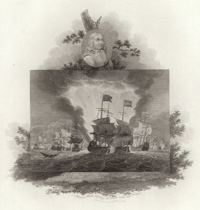 Admiral Blake besiegt die Niederländer unter Van Tromp von English School