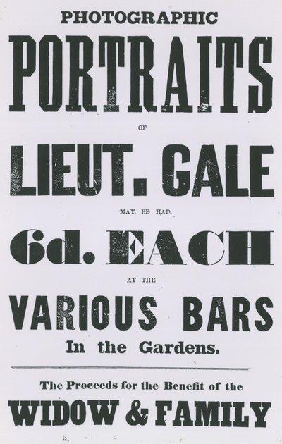 Werbung für fotografische Porträts von Leutnant Gale von English School