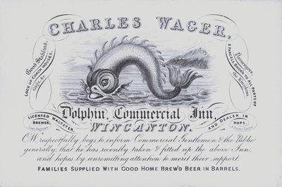 Werbung für das Dolphin Inn, Wincanton, Somerset von English School