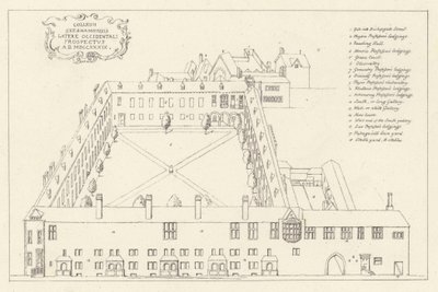 Luftaufnahme des Gresham College in der City of London von English School