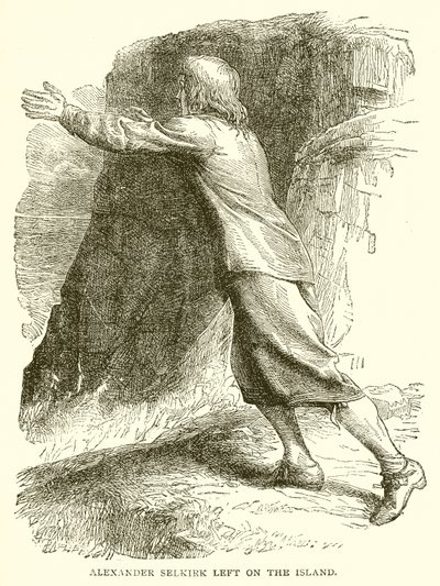 Alexander Selkirk auf der Insel zurückgelassen von English School