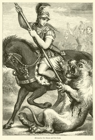 Alexander der Große und der Löwe (Stich) von English School