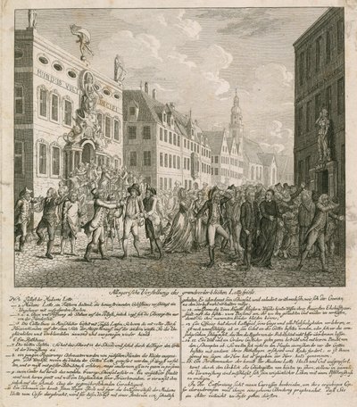 Allegorische Darstellung der großen Lotterie-Illusion von English School