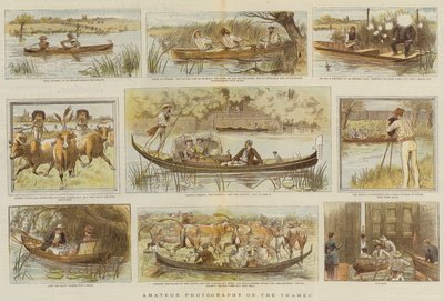 Amateurfotografie auf der Themse (Farblithografie) von English School