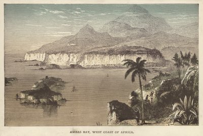 Ambas Bay, Westküste Afrikas (farbiger Stich) von English School
