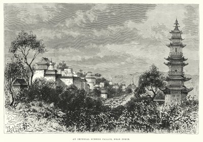 Ein kaiserlicher Sommerpalast, in der Nähe von Peking (Stich) von English School