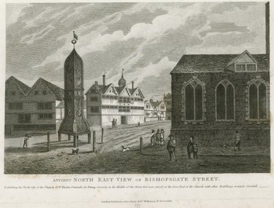 Alte Nordostansicht der Bishopsgate Street von English School