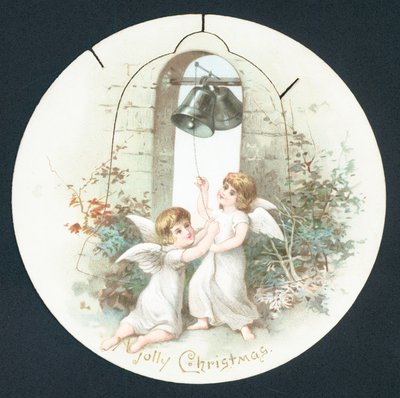 Engel läuten Glocken, Weihnachtskarte von English School