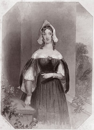 Anne Page (Die lustigen Weiber von Windsor) - aus „Galerie der Frauen von Shakespeare“, Sammlung von fünfundvierzig ernsthaften Porträts von frühen Londoner Künstlern, bereichert mit kritischen und literarischen Hinweisen, ca. 1838 von English School