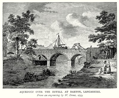 Aquädukt über den Irwell bei Barton, Lancashire (Gravur) von English School