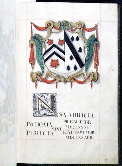 Archiv 3693 fol.2 Wappen aus einem New Buildings Benefaction Book, Oxford von English School