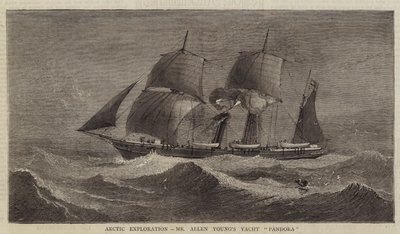 Arktische Erkundung, Mr. Allen Youngs Yacht "Pandora" (Gravur) von English School