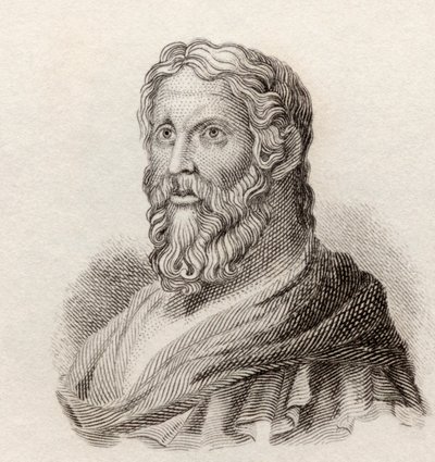 Aristophanes, ca. 446 bis ca. 386 v. Chr. Komödiendichter des antiken Griechenlands, aus Crabb