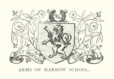 Wappen der Harrow Schule (Gravur) von English School