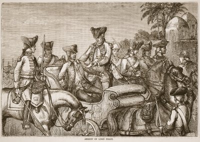 Verhaftung von Lord Pigot, Illustration aus Cassells Illustrierter Geschichte Indiens von James Grant, veröffentlicht 1879 von English School