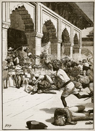 Verhaftung des Rajas von Benares, Illustration aus Cassells Illustrierter Geschichte Englands von English School