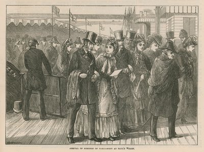 Ankunft der Parlamentsmitglieder am St. Pauls Wharf von English School