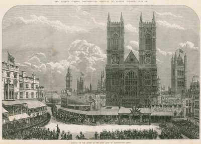 Ankunft von Königin Victoria an der Westtür der Westminster Abbey von English School