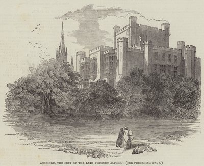 Ashridge, der Sitz des verstorbenen Viscount Alford (Gravur) von English School