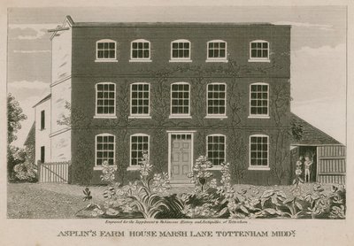 Asplins Bauernhaus, Marsh Lane, Tottenham, London von English School