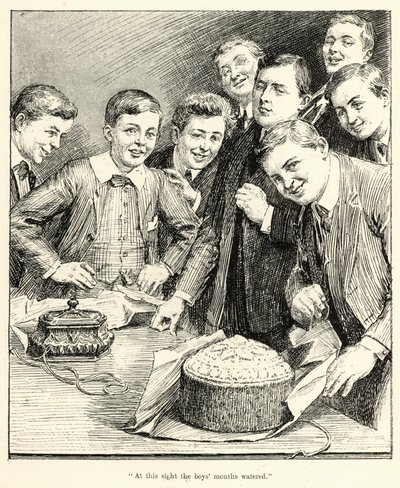 "Beim Anblick lief den Jungen das Wasser im Mund zusammen" (Gravur) von English School