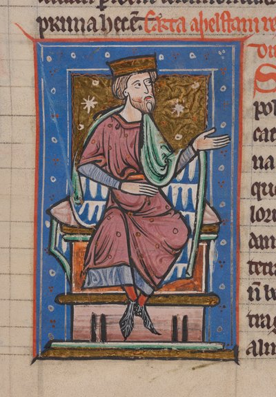 Athelstan, aus "Das Kartular und die Bräuche der Abtei Abingdon", f.18r von English School