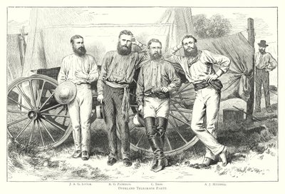 Australien: Überland-Telegraphen-Trupp (Gravur) von English School